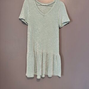 Caution To The Wind Green Striped Tunic